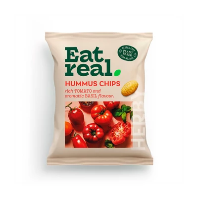 EAT REAL HUMMUS CHIPS PARADICSOMOS-BAZSALIKOMOS